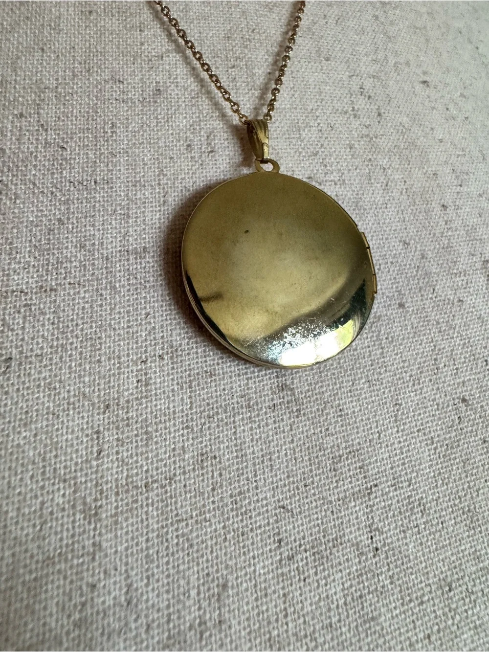 Vintage Gold Locket Necklace with Burgundy Rose Motif